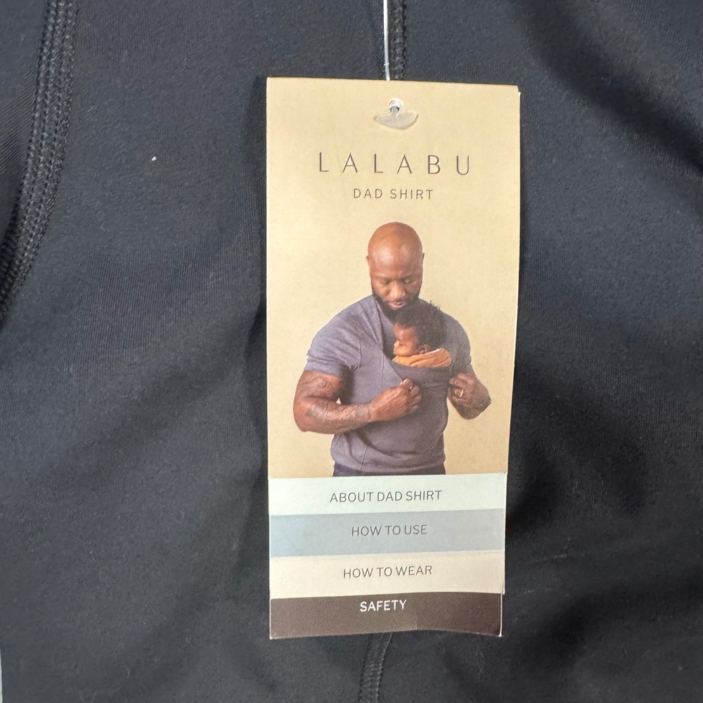 Lalabu Dad Shirt Babywearing Tee Black XL Short Sleeve Pouch Carrier 7-15lbs NEW - Picture 3 of 13